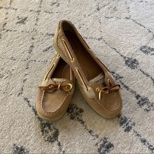Speedy Top-Sider | Gold Sparkly Leather Boat Shoes